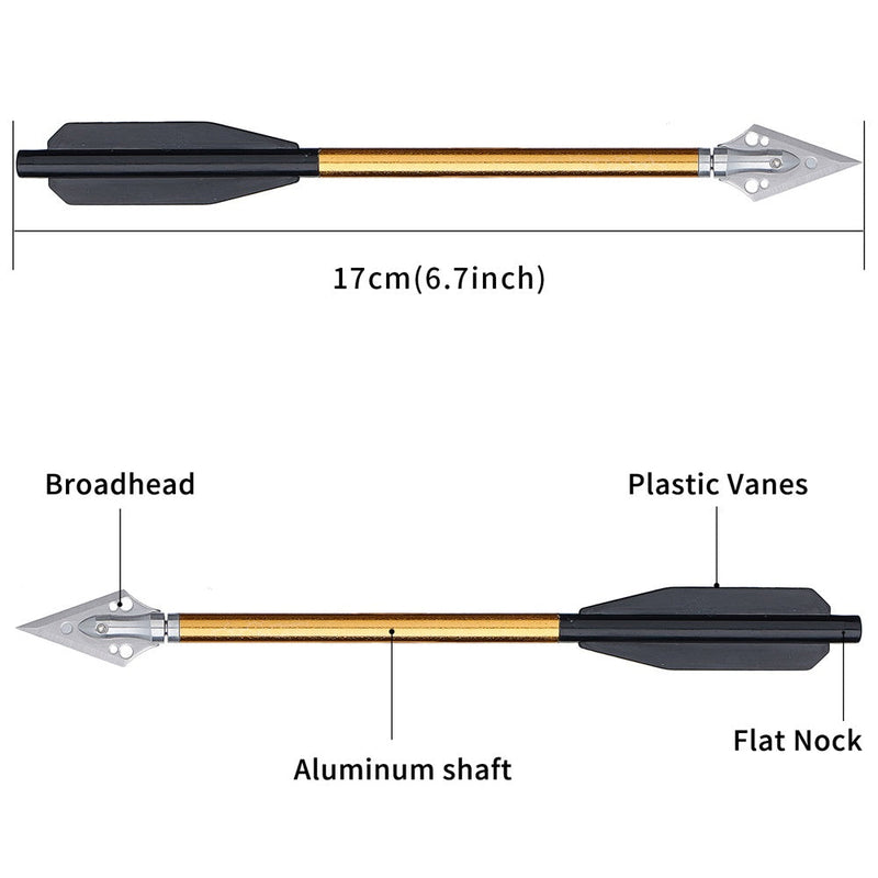 24pcs 6.5 Inch Crossbow Arrow Aluminum Tips Bolt with 2-Blade Replaceable Broadheads Outdoor Shooting Hunting Arrow