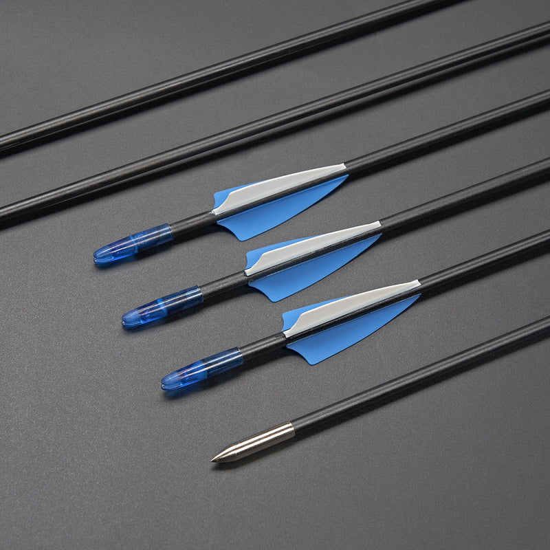 12pcs Archery 31.5" Fiberglass Arrows Spine 800 Beginner Shooting Target Practice Arrows