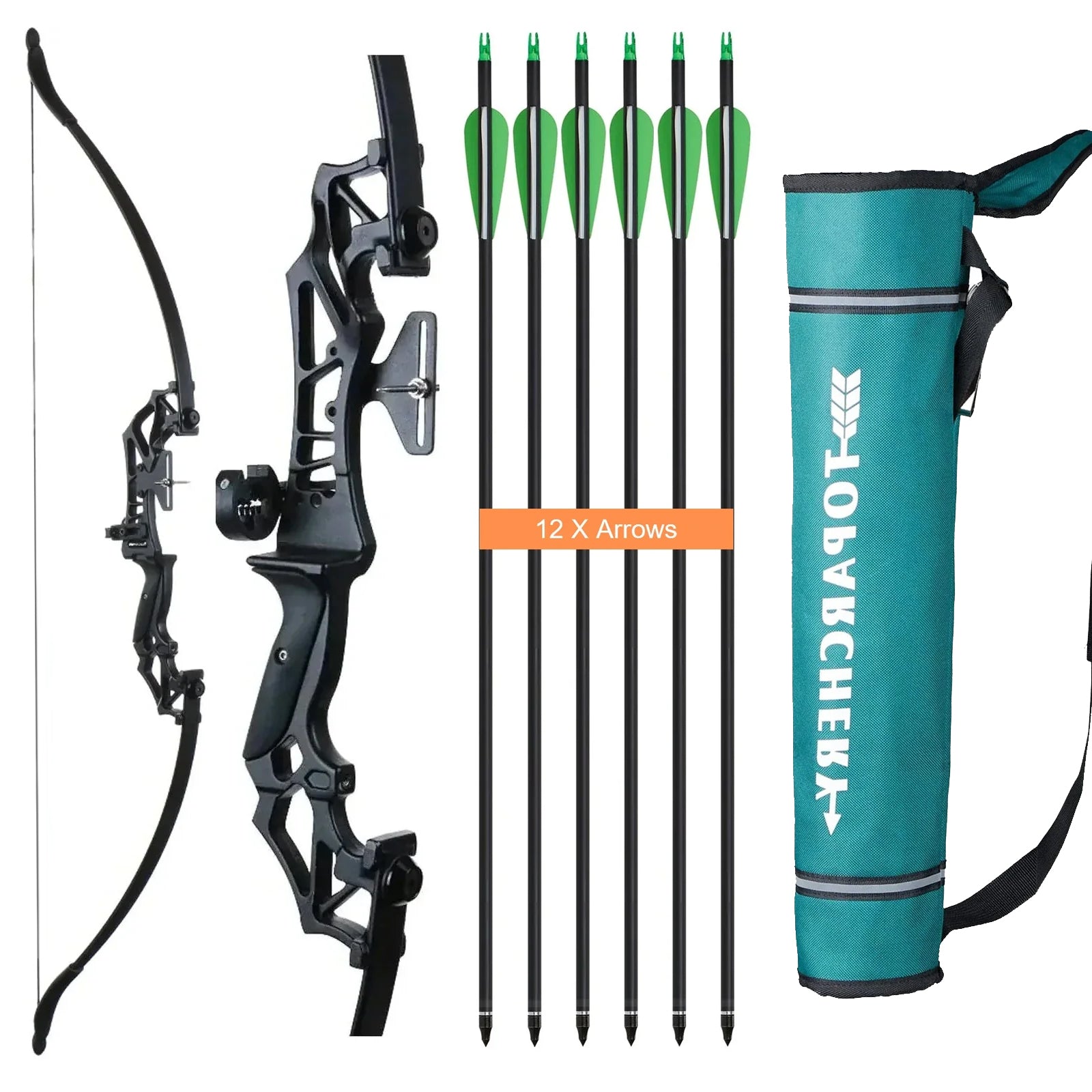 53" Archery Beginner Takedown Recurve Bow Set Right Hand Practice Bow