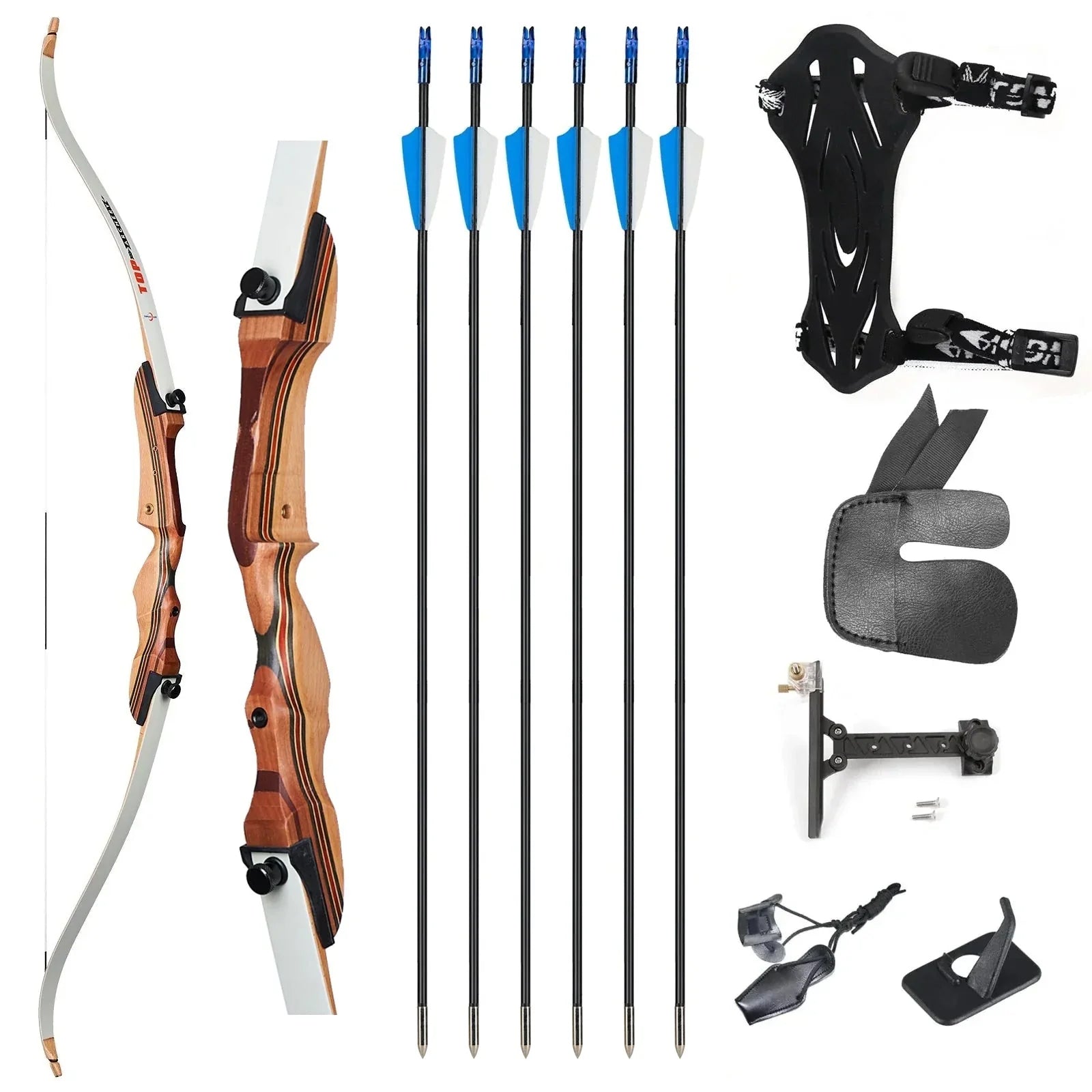 48" Archery Youths Competition Recurve Bow Set Right Hand Target Pract