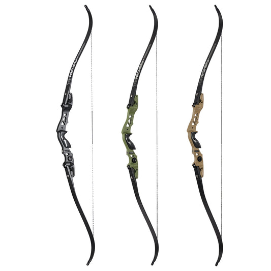 Archery 62" ILF Recurve Bow 25-60lbs Right Hand Hunting Bow Aluminum Alloy Riser