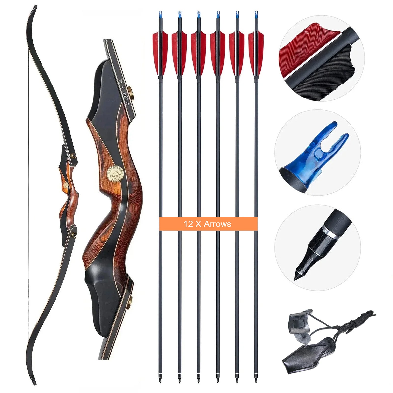 Arc recurve traditionnel zébrali 60" Oak Ridge Archey STAR Archerie