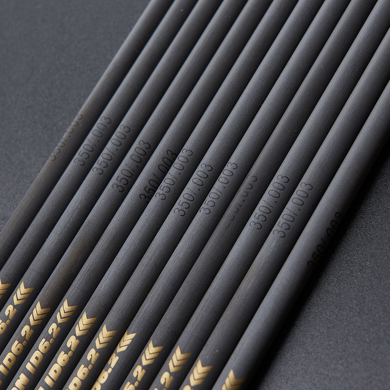 12pcs Archery 33" Pure Carbon Arrow Shafts Straightness 0.003 Spine 300-600 For Recurve Compound Bow