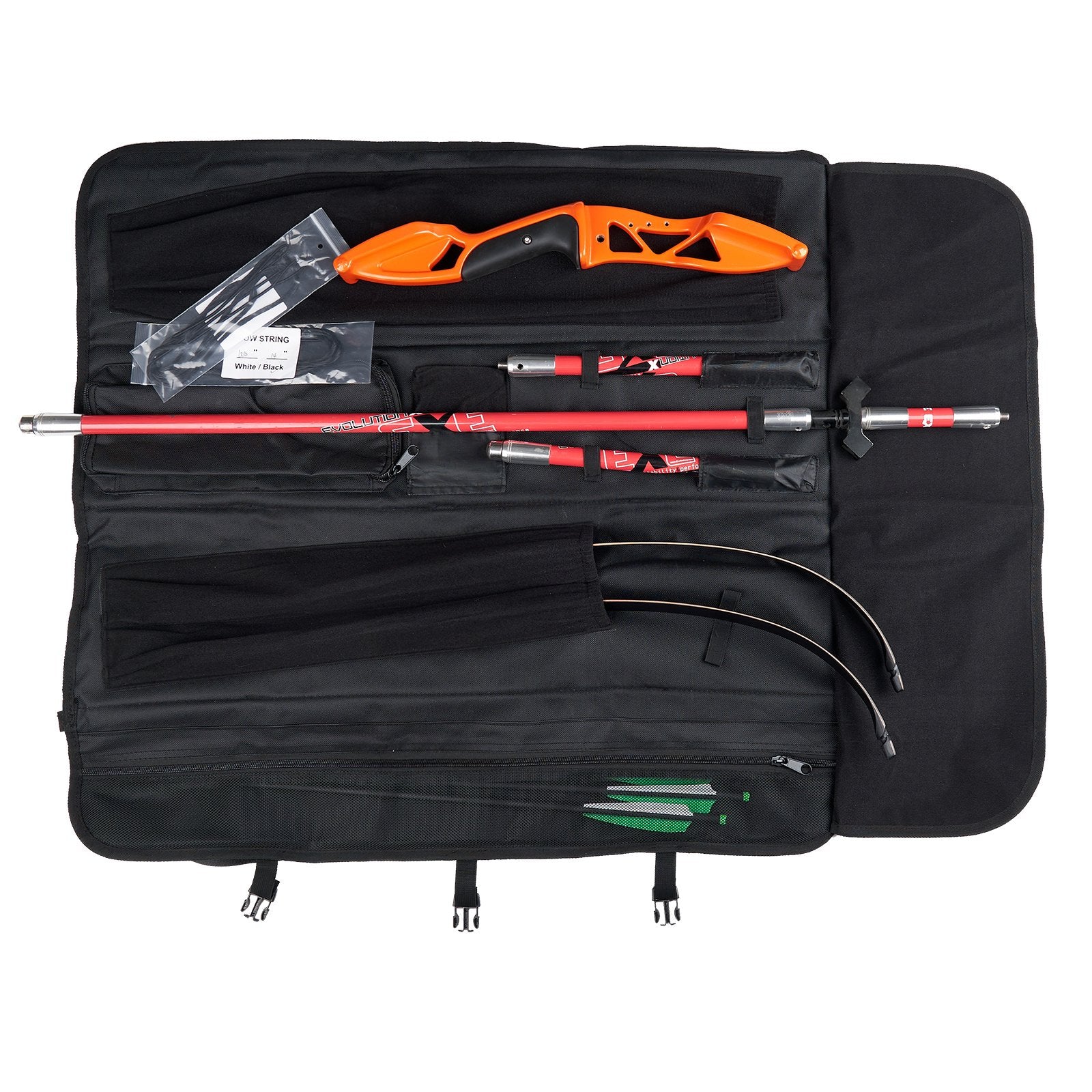 archery tackle bag Bear Takedown Bow Case Black / Red like material in a red and black plaid pattern Portable Takedown Recurve Bow Case