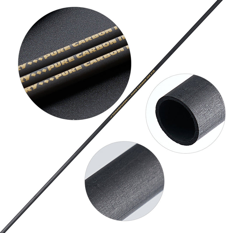 12pcs Archery 33" Pure Carbon Arrow Shafts Straightness 0.003 Spine 300-600 For Recurve Compound Bow