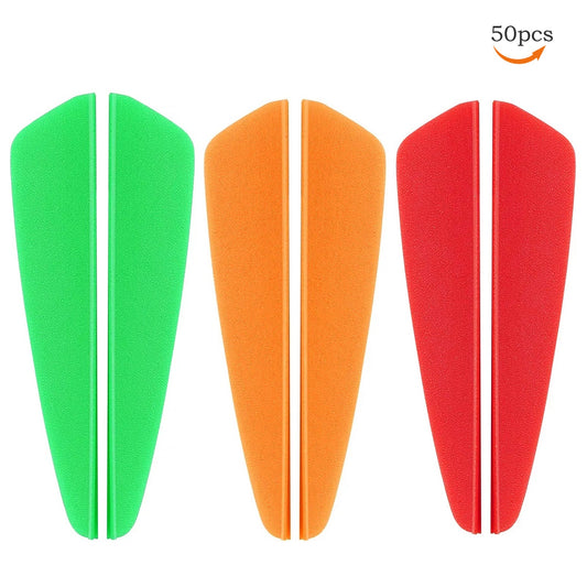 50pcs Archery Arrow Feather 2" Shield-shaped Plastic Vanes DIY Archery Accessories