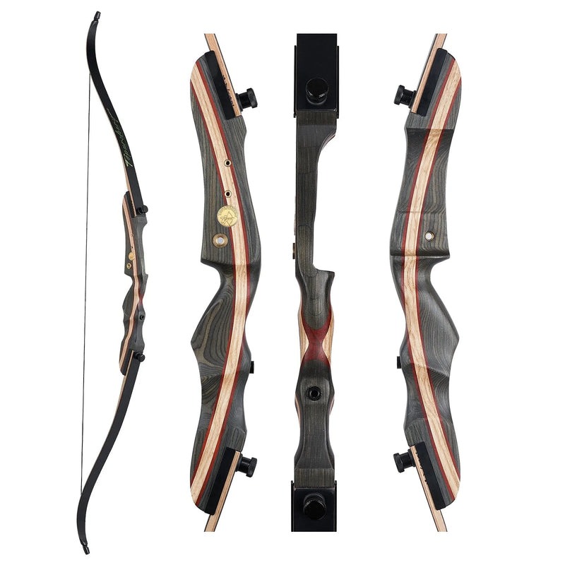 62" Archery Wooden Takedown Recurve Bow and Arrows Set Right Handed for Adult & Youth Beginner Outdoor Training Practice 20-50lbs