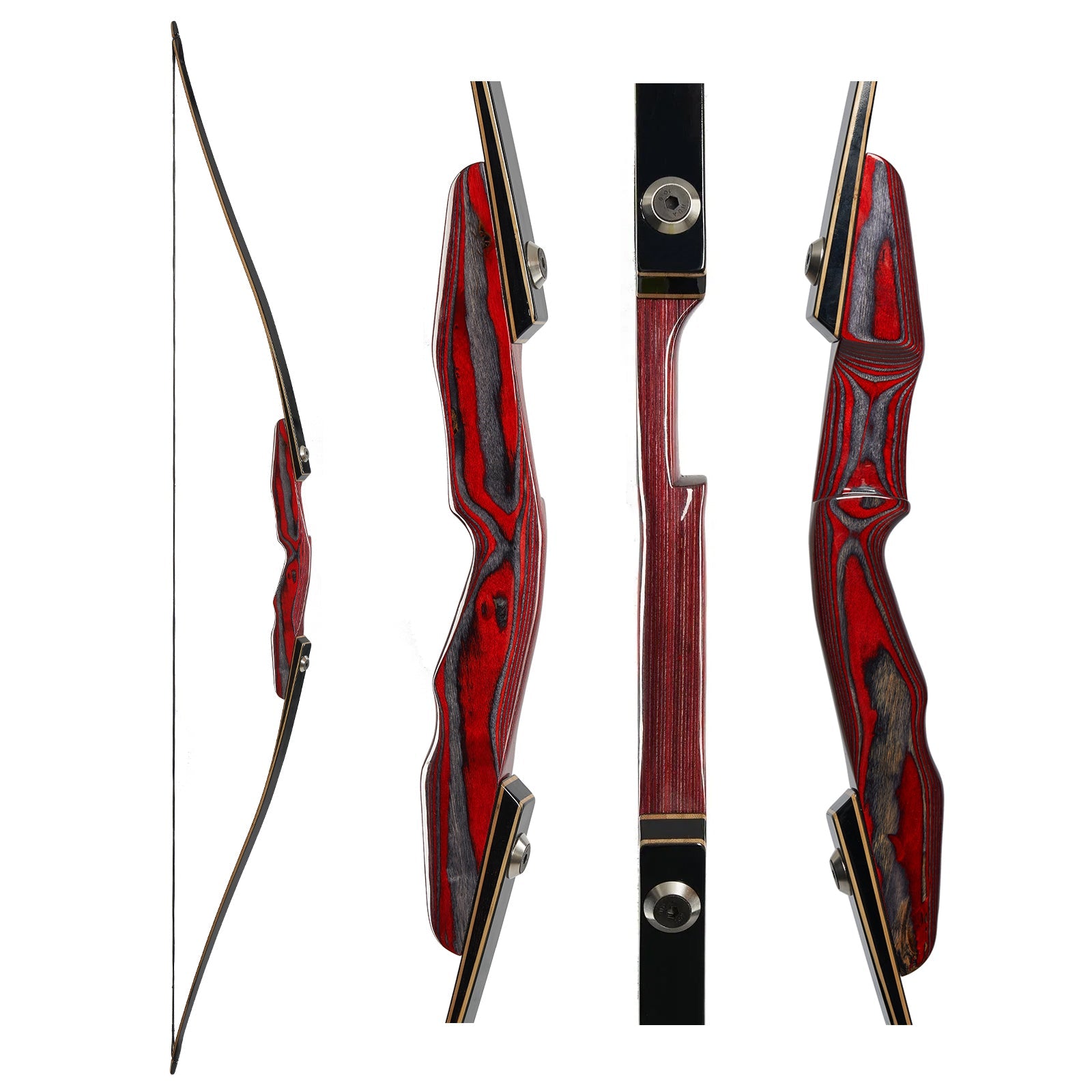 64 Inch Archery Traditional Wood Longbow Takedown Recurve Laminated Bo