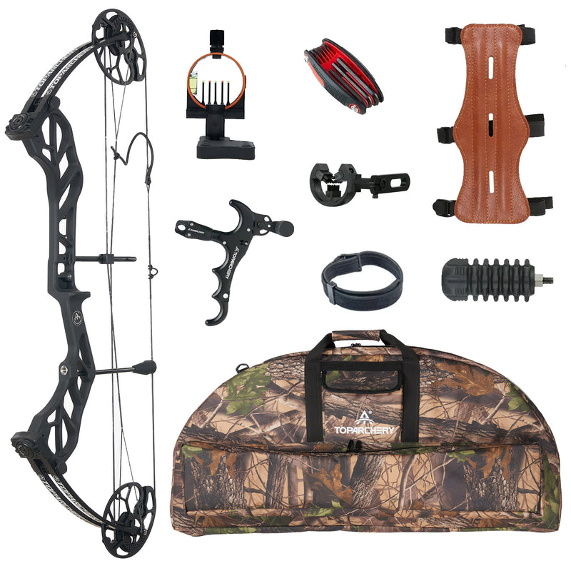 Adults Compound Bow Set with Compound Bow Base Beginner Hunting Bow 19-70lbs Left Hand