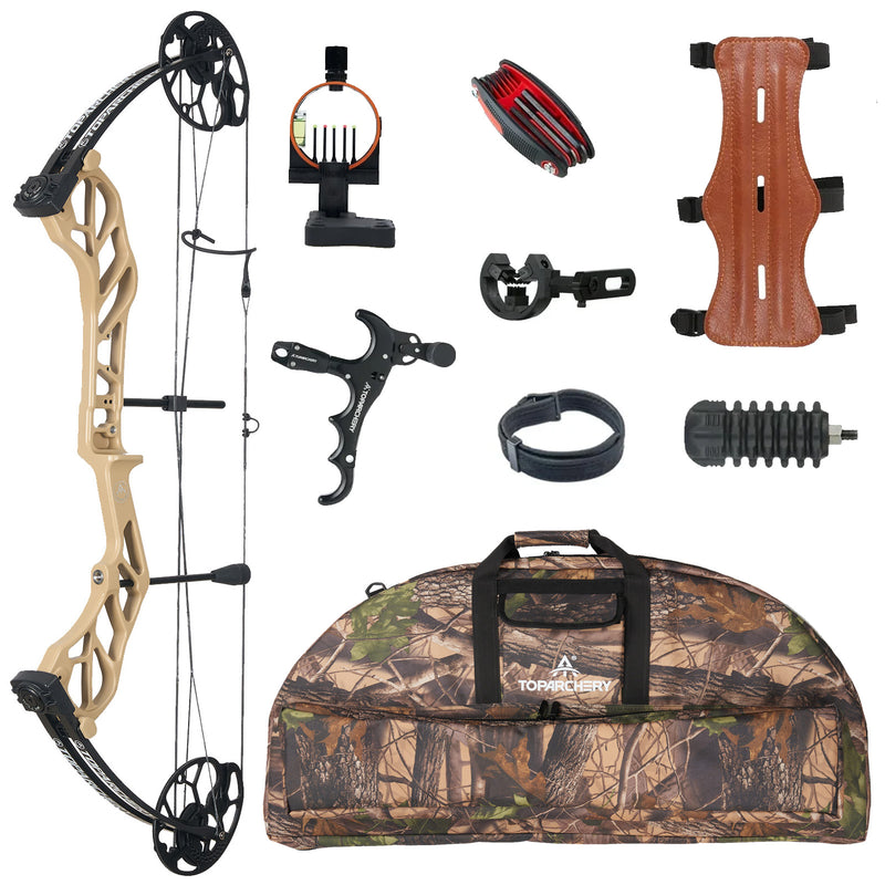 Adults Compound Bow Set with Compound Bow Base Beginner Hunting Bow 19-70lbs Left Hand