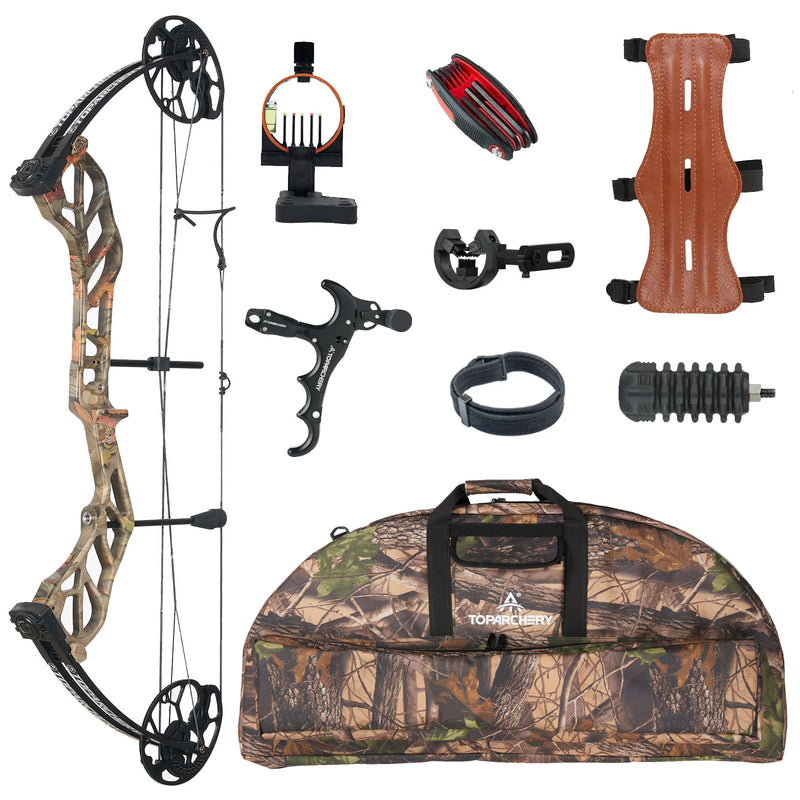 Adults Compound Bow Set with Compound Bow Base Beginner Hunting Bow 19-70lbs Left Hand