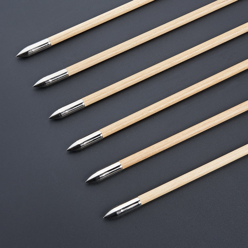 12Pcs Archery 32" Traditional Wooden Arrows with 5" Turkey Feather