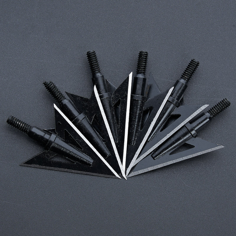12Pcs Hunting Broadheads 100Grain Archery Arrow Heads Thread Screw-in Arrow Tips Points