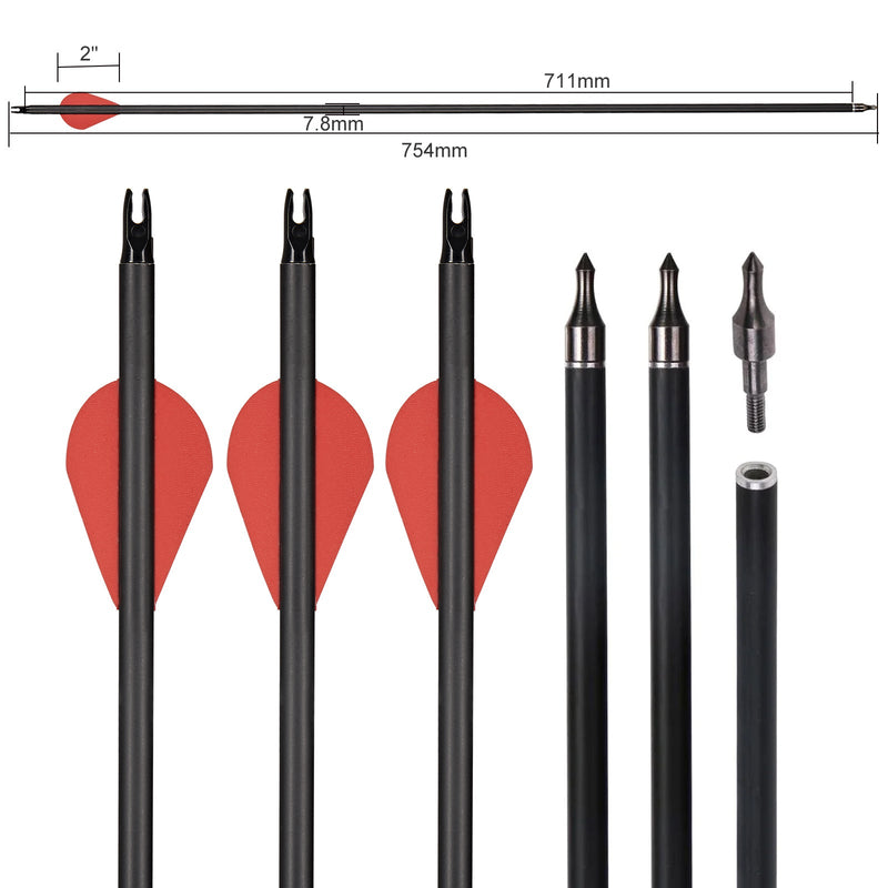 48" Junior Recurve Bow Set Archery Club Competition Practice Right Hand Bow with 12pcs Carbon Arrows 10/16/20 lbs