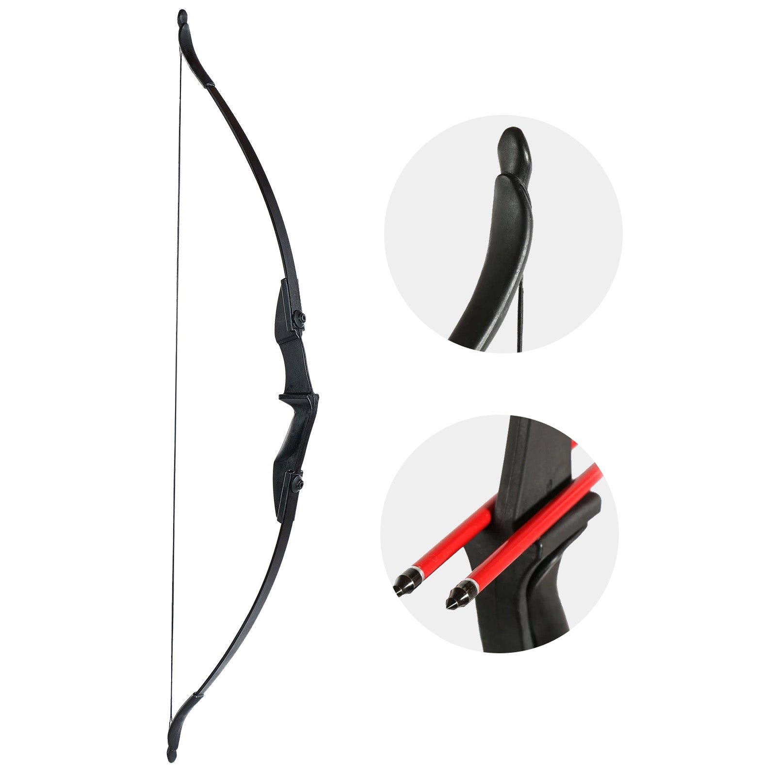 57" Ambidextrous Recurve Bow for Archery Club Beginner Teenagers Left