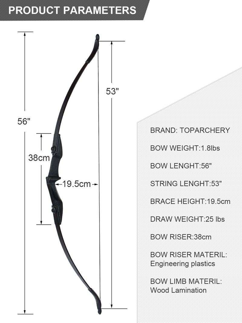 Archery 57" Ambidextrous Takedown Recurve Bow Set for Beginner Teenagers Practice Left Right Hand 20-40lbs