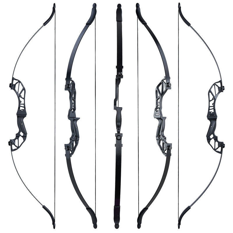 53" Archery Beginner Takedown Recurve Bow Set Right Hand Practice Bow 20/30/40/55lbs