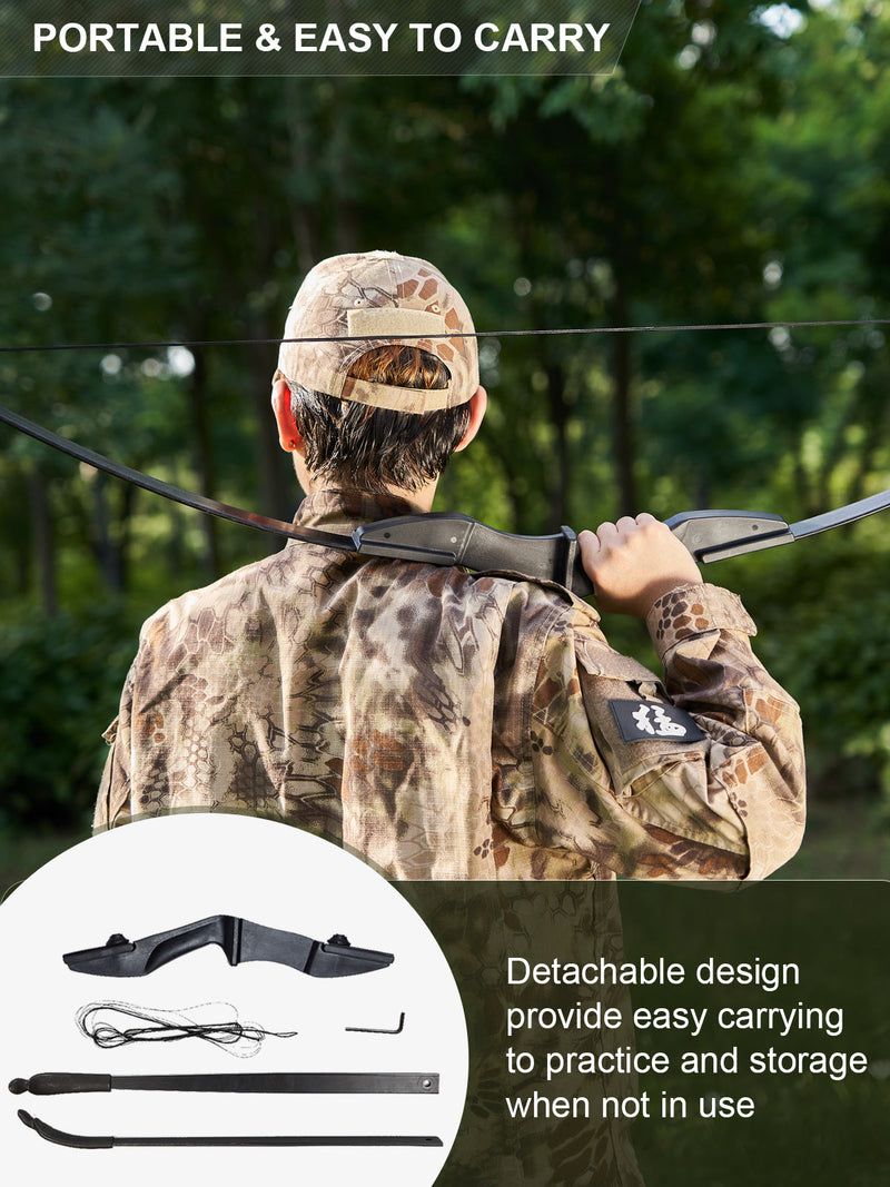 57" Archery Beginner Ambidextrous Recurve Bow Set with Quiver for Teenagers Left Right Hand Bow 20/30/40lbs