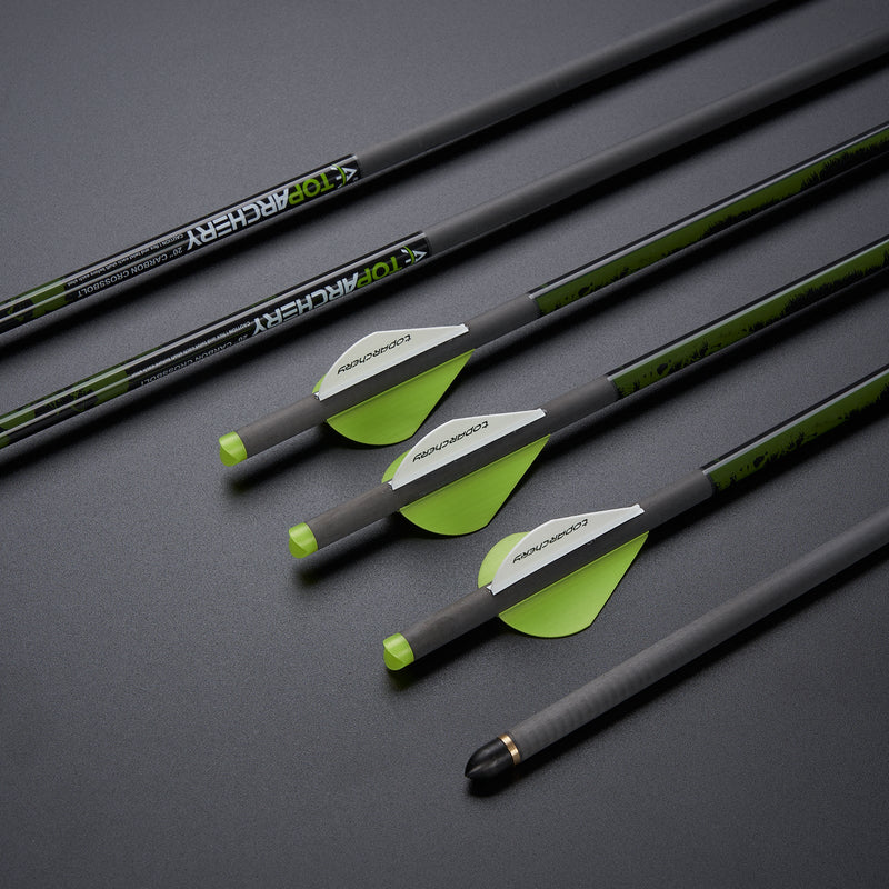 thumbnail image 2 of 12Pcs 20'' Hunting Crossbow Bolts Archery Carbon Arrows / Broadheads Arrow Tips 2 of 14