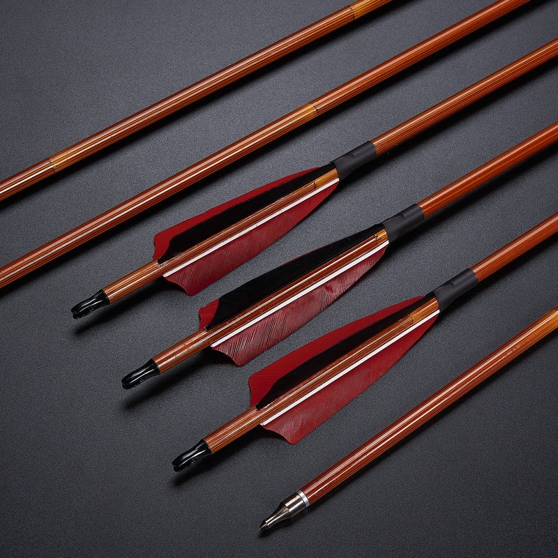12pcs Archery 30" Turkey Feather Carbon Arrows Spine 500 Target Hunting Arrows