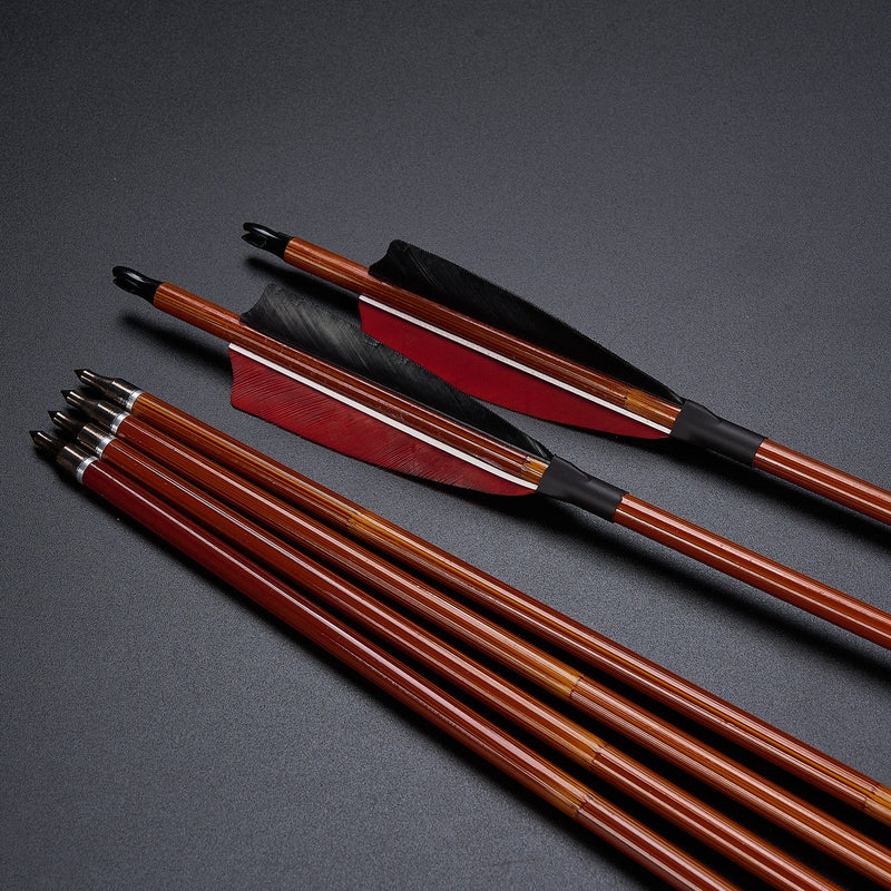 12pcs Archery 30" Turkey Feather Carbon Arrows Spine 500 Target Hunting Arrows