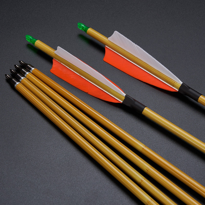 12pcs Archery 30" Turkey Feather Carbon Arrows Spine 500 Target Hunting Arrows