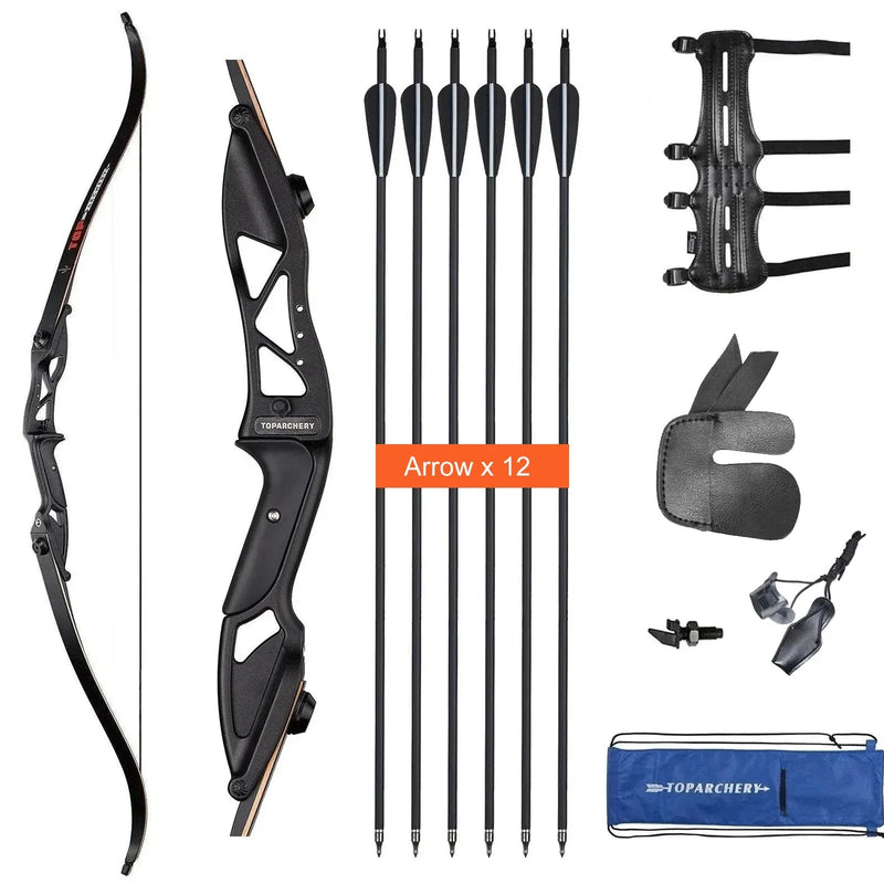 Archery 56" Takedown Recurve Bow and Arrow Set with Protective Gears Right Hand 30-50lbs