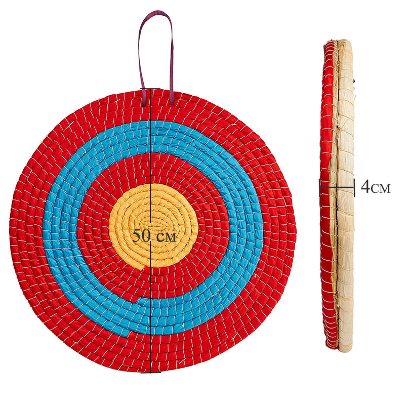 Archery Straw Target Traditional Bow Arrow Shooting Board Darts Outdoor 50cm 2 Layer Round Grass