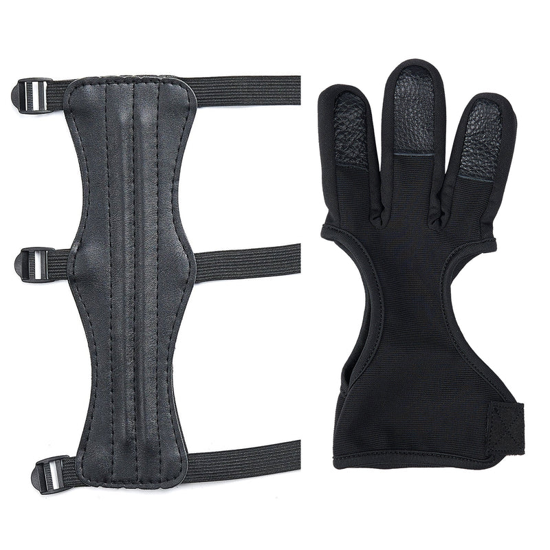 Archery Arm Guard with Finger Glove Set Protective Gear