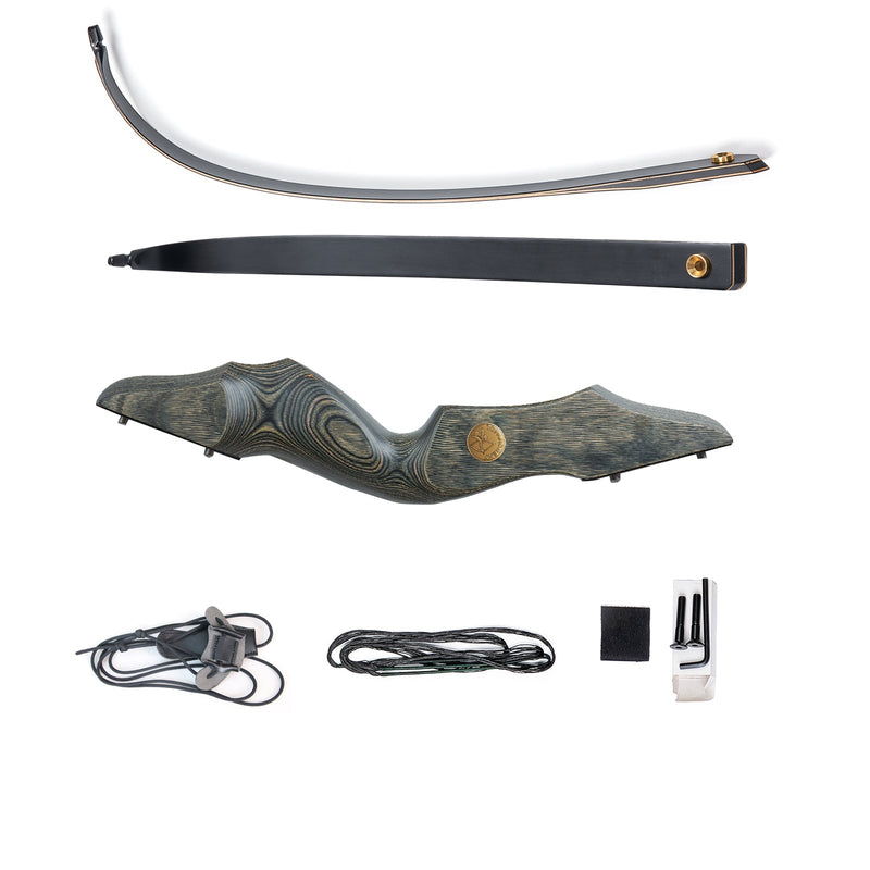 Archery 60" Wood Laminated Recurve Bow Set  LH Takedown Hunting Bow 30-50lbs