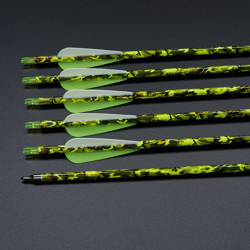 12pcs 30" Archery Pattern Carbon Arrows ID6.2 SP 500 Compound Traditional Bow Hunting
