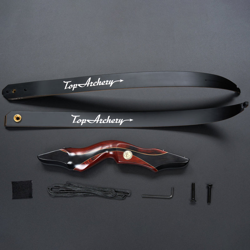 Archery 60" Hunting Recurve Bow Takedown Wood Laminated Bow LH 25-50lbs