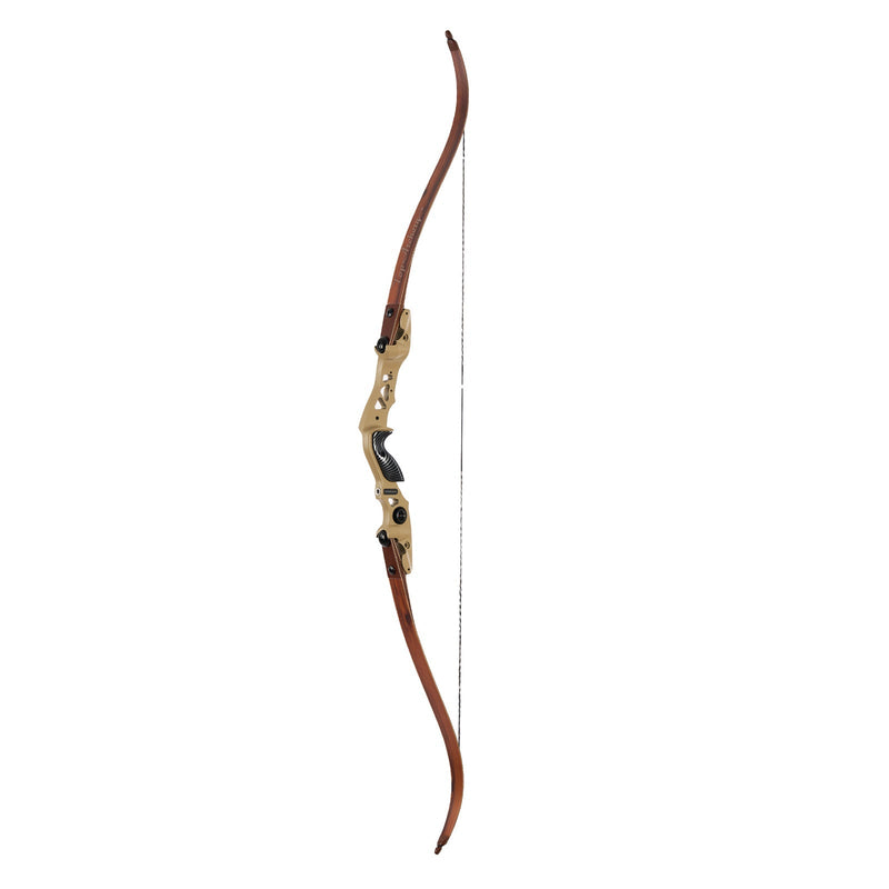 62" Archery ILF Recurve Hunting Bow RH with Carbon Sheet Wood Bamboo Laminated Limbs 25-60lbs