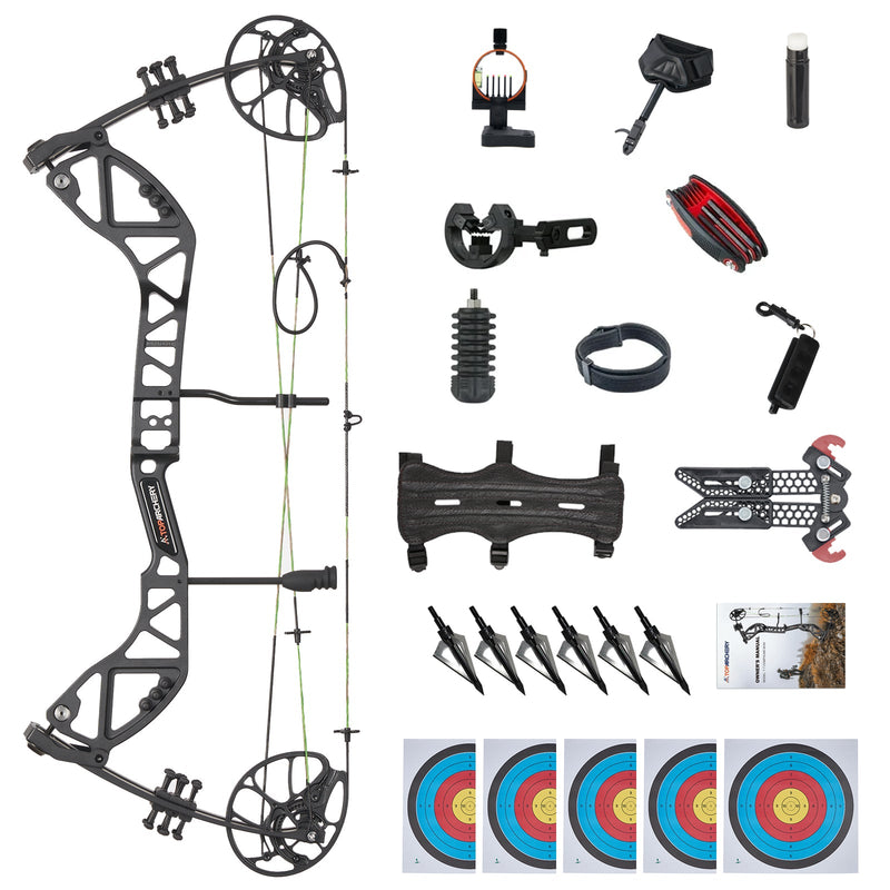 Adults Beginner Compound Bow Set RH Archery Hunting Bow 30-70lbs