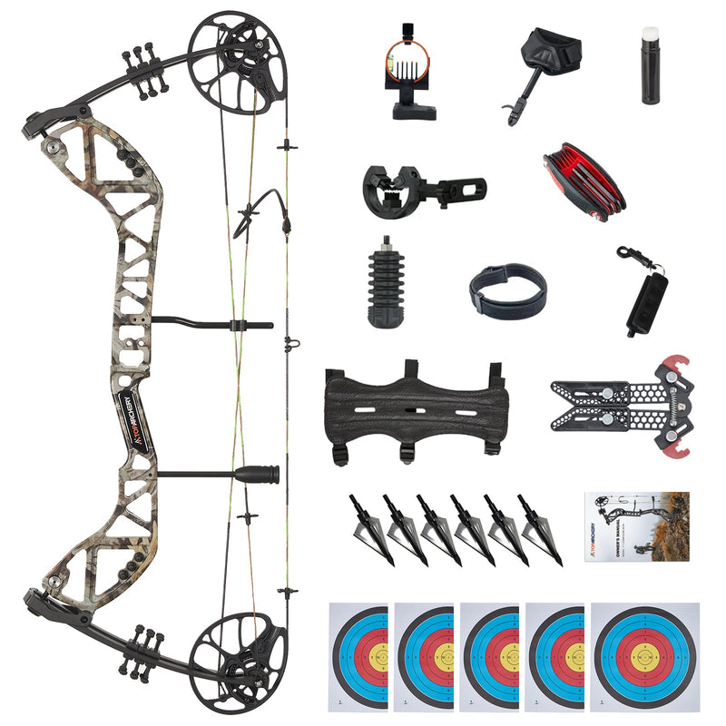 Adults Beginner Compound Bow Set RH Archery Hunting Bow 30-70lbs