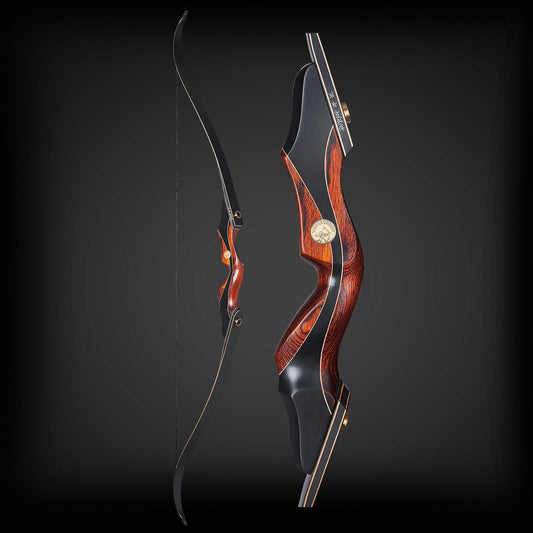 Archery  60" Hunting Recurve Bow Takedown Wood Laminated Bow RH for Outdoor Shooting 25-50lbs