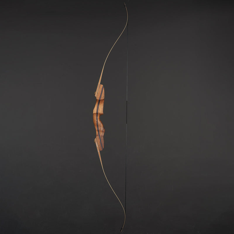 Archery 60" Hunting Bow Set Wood Laminated Bow RH with 12pcs carbon arrows 20-60lbs