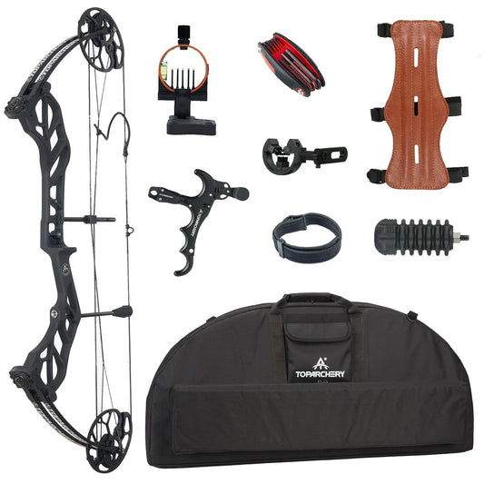 Adults Compound Bow Set with Compound Bow Base Beginner Hunting Bow 19-70lbs Left Hand