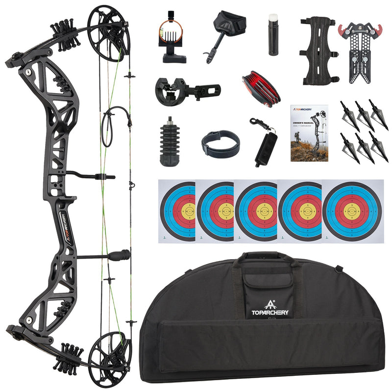 Adults Beginner Compound Bow Set RH Archery Hunting Bow 30-70lbs with Bow Case