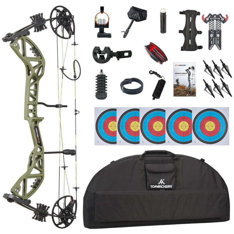 Adults Beginner Compound Bow Set RH Archery Hunting Bow 30-70lbs with Bow Case