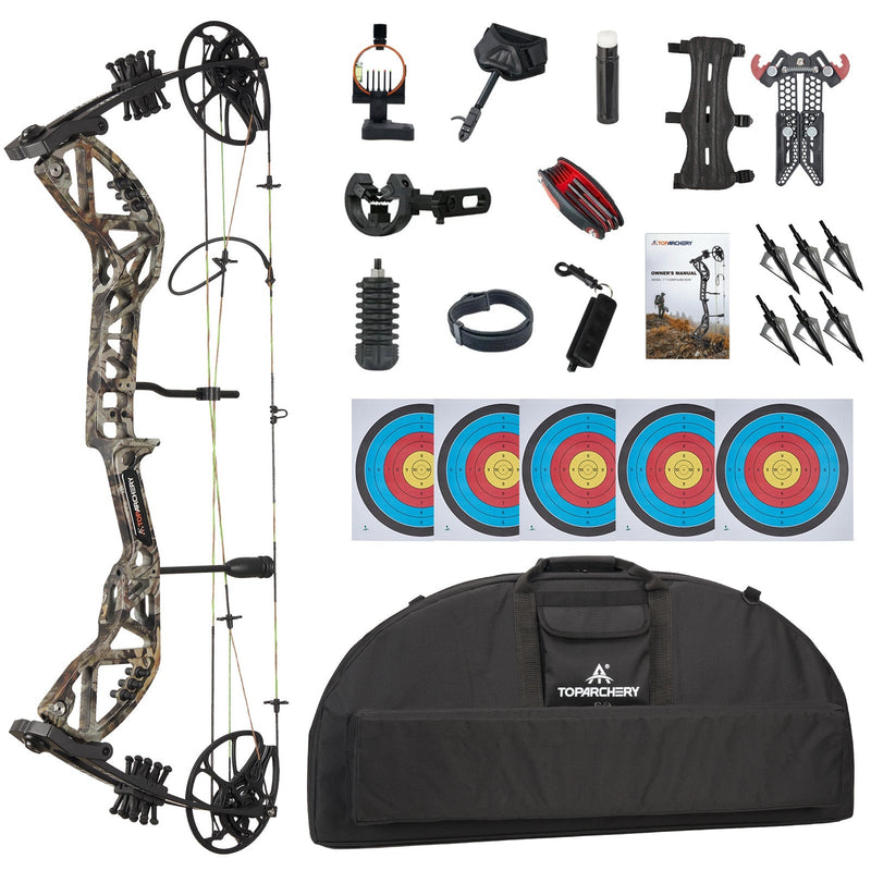 Adults Beginner Compound Bow Set RH Archery Hunting Bow 30-70lbs with Bow Case