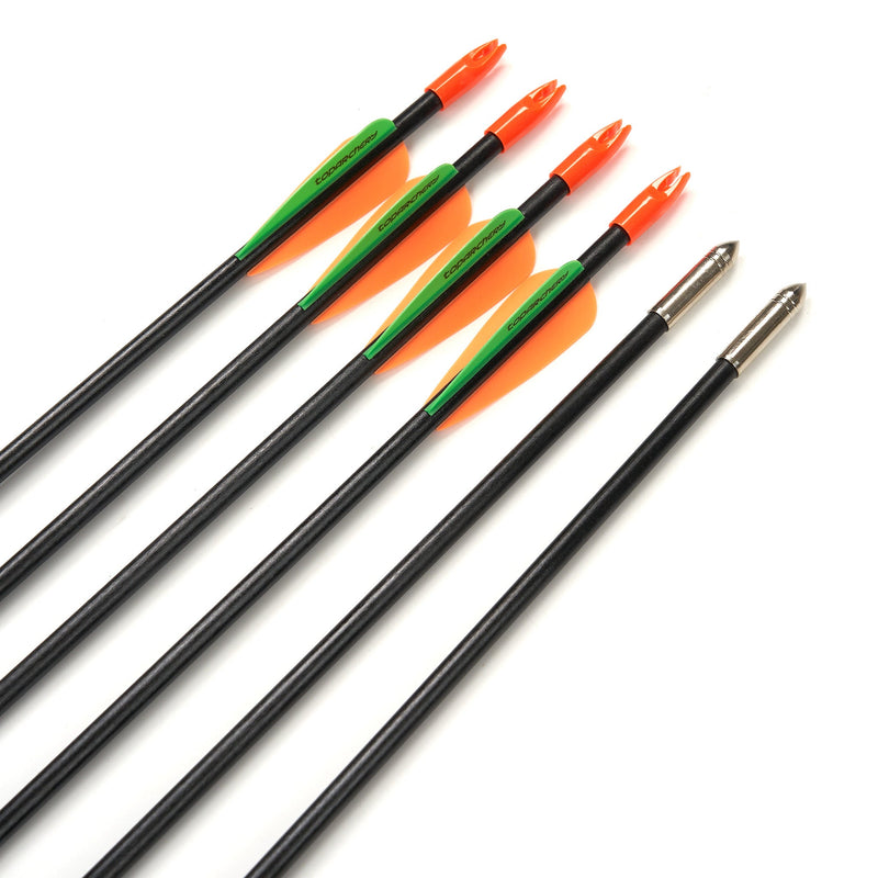 12-Pack 28" Archery Fiberglass Arrows Spine 700 for Compound Bows