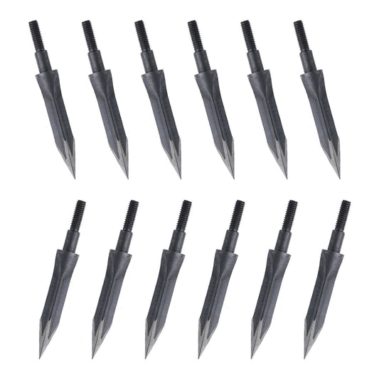 12Pcs 125Grain Carbon Steel Arrow Tip 3 Blades Traditional Hunting Arrowhead Arrow Point