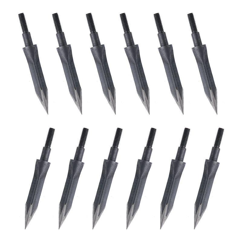 12Pcs 125Grain Carbon Steel Arrow Tip 3 Blades Traditional Hunting Arrowhead Arrow Point