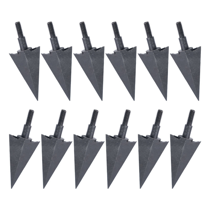 12Pcs Archery 195Grain Broadheads Carbon Steel Replaceable Hunting Arrowheads Point