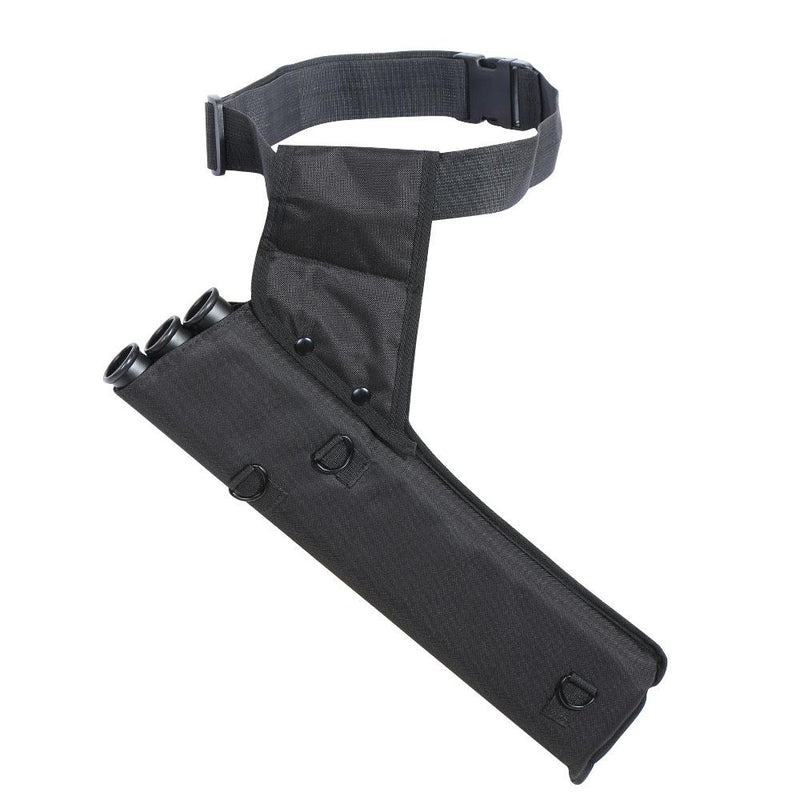 3-Tube Archery Arrow Quiver Canvas Waist Back Arrow Holder Bag with Adjustable Belt