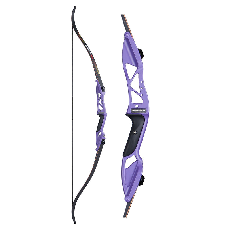 56" Competition Takedown Recurve Bow TOPARCHERY Purple Right Handed Aluminum Alloy Bow 18-50lbs
