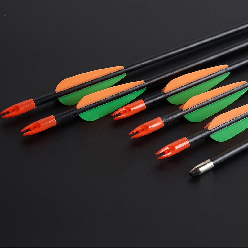 Kids Fiberglass Arrows 12 Pack 28" Spine 700 Archery Children Arrows with Plastic Vane