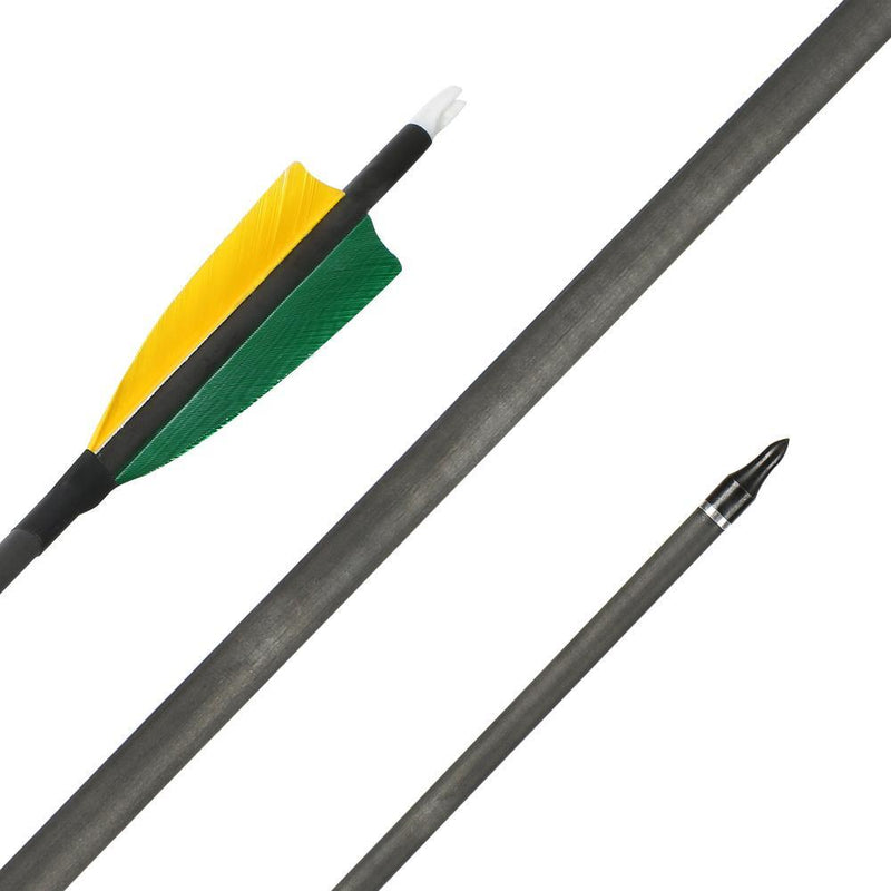 12pcs Archery 31" Turkey Feather Carbon Arrows Spine 400 Target Practice Arrows For Recurve Compound Bow