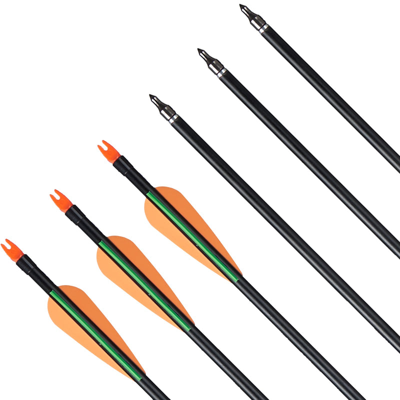 12 Pack Fiberglass Arrows 31" Diameter 8mm Archery Arrows with 100Grai